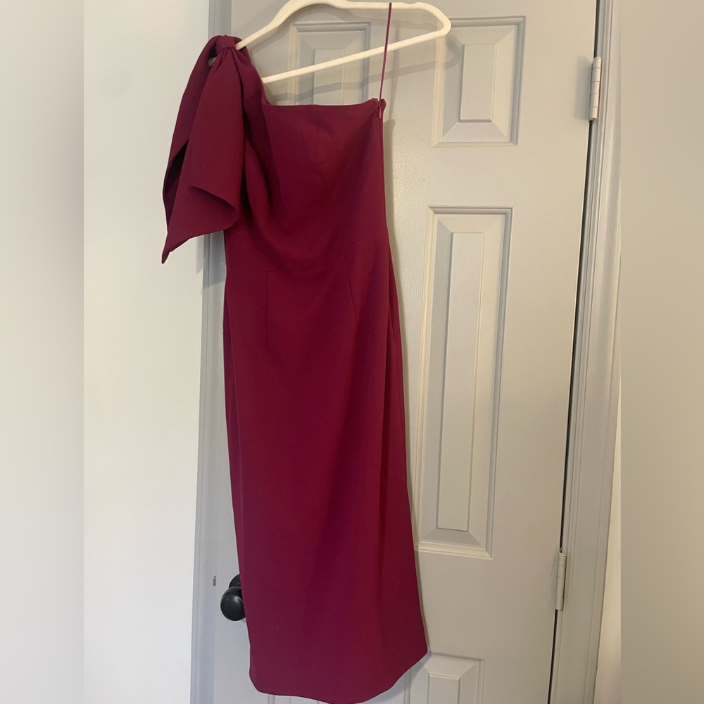 Burgundy Tiffany One-Shoulder Midi Dress